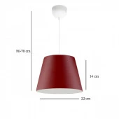 Sofia Konik Tavan Sarkıt Bordo PVC Malzemeli Çocuk Odası Hol Antre Mutfak Avize thumbnail 3