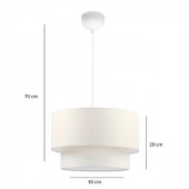 Pasta Tekli Sarkıt Avize Krem Kumaş Yatak Odası Oturma Odası Salon Avize thumbnail 3