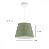 Sofia Konik Tavan Sarkıt Haki Kumaş Hol Çocuk Odası Oturma Odası Avize - 3