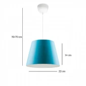 Sofia Konik Tavan Sarkıt Mavi Kumaş Çocuk Odası Hol Antre Mutfak Avize - 3