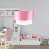 Pasta Tekli Sarkıt Pembe Kumaş Salon Yatak Odası Çocuk Odası Avize - 1