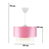 Pasta Tekli Sarkıt Pembe Kumaş Salon Yatak Odası Çocuk Odası Avize - 3