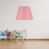 Sofia Konik Tavan Sarkıt Pembe Kırçıl Kumaş Çocuk Odası Hol Mutfak Avize thumbnail 1