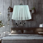 Manolya Sarkıt Taşlı Avize Organze Turkuaz Mint Mavi Yatak Odası Salon Oturma Odası thumbnail 2