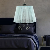 Manolya Sarkıt Taşlı Avize Organze Turkuaz Mint Mavi Yatak Odası Salon Oturma Odası thumbnail 3