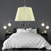 Manolya Sarkıt Taşlı Avize Organze Pudra Krem Yatak Odası Salon Oturma Odası thumbnail 1