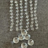 Manolya Sarkıt Taşlı Avize Organze Pudra Krem Yatak Odası Salon Oturma Odası thumbnail 6