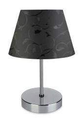 Kuzey Krom Gövdeli Abajur Siyah Çiçek Desen - 1