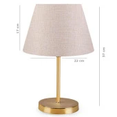 Gold Gövdeli Abajur Pudra  Dokuma Başlık Yatak Odası Masa Lambası thumbnail 2