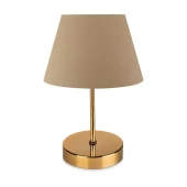 Kuzey Gold Gövdeli Abajur Kahve Kumaş Yatak Odası Abajur Salon Okuma Köşesi Masa Lambası - 2