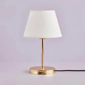 Art Gold Gövdeli Abajur Krem Kumaş Yatak Odası Oturma Odası thumbnail 3