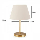 Art Gold Gövdeli Abajur Krem Kumaş Yatak Odası Oturma Odası thumbnail 5