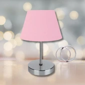 Kuzey Krom Gövdeli Abajur Pembe Kumaş Yatak Odası Okuma Köşesi - 1