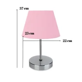 Kuzey Krom Gövdeli Abajur Pembe Kumaş Yatak Odası Okuma Köşesi - 4