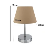 ArtGift Krom Gövdeli Abajur Kahve Başlık Kumaş Yatak Odası Oturma Odası - 3