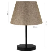 Art Siyah Metal Ayaklı Tekli Abajur Kum Beji - 2