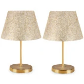 ArtAndGift Metal Ayaklı Ikili Abajur Masa Lambası Altın - 1