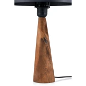 Naturlig Masif Ahşap Ayak ve Metal Başlıklı Abajur Siyah thumbnail 3