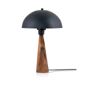 Naturlig Masif Ahşap Ayak ve Metal Başlıklı Abajur Siyah thumbnail 5