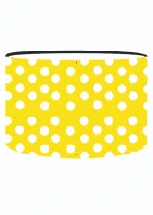 Pratik Yedek Lambader Başlığı Sarı Üstüne Beyaz Puantiyeli Kumaş - 1