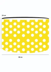 Pratik Yedek Lambader Başlığı Sarı Üstüne Beyaz Puantiyeli Kumaş - 2