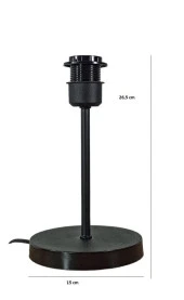 Metal Gövdeli Abajur Ayağı Siyah - 3