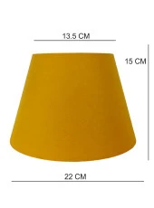 Abajur Başlığı Hazır Şapka Sarı Kumaş - 3