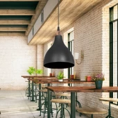 Solid Mika Tekli Tavan Sarkıt Avize Siyah Renk Mutfak Hol Cafe İşletme - 1