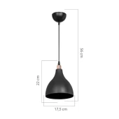 Solid Mika Tekli Tavan Sarkıt Avize Siyah Renk Mutfak Hol Cafe İşletme - 4