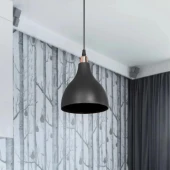 Solid Mika Tekli Tavan Sarkıt Avize Siyah Renk Mutfak Hol Cafe İşletme - 6