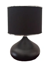 Serenay Metal Siyah Gövdeli Elite Abajur Gümüş Detay Siyah Başlık - 2