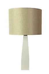 Belin Krem Ahşap Ayaklı Pudra Kumaş Başlık Abajur Yatak Odası Salon Okuma Köşesi - 2