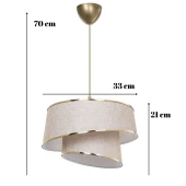 Stil Asitmetrik Pasta Avize Pudra Kumaş Altın Şeritli Yatak Odası Salon Sarkıt - 7