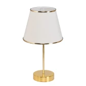 Star Gold Ayaklı Abajur Şeritli Krem Kumaş Başlık Yatak Odası Salon Masa Lambası thumbnail 3