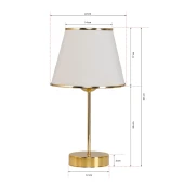 Star Gold Ayaklı Abajur Şeritli Krem Kumaş Başlık Yatak Odası Salon Masa Lambası thumbnail 4