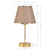 Star Gold Ayaklı Abajur Şeritli Kumbeji Kumaş Başlık Yatak Odası Salon Masa Lambası thumbnail 4