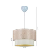 Dantel Kumaş Pasta Avize ve Gold Ayaklı Abajur Seti Yatak Odası Sarkıt Salon Aydınlatması - 5