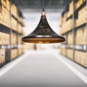 Style Tekli Mika Sarkıt Siyah Gold Detaylı Mutfak Avize Cafe Armatür Ofis Depo Aydınlatma thumbnail 5