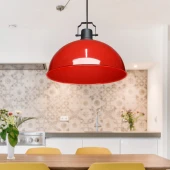 Kugel Kırmızı Metal Sarkıt Mutfak Avize Ofis Hol Cafe Tavan Aydınlatma thumbnail 3