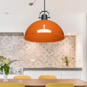 Kugel Turuncu Metal Sarkıt Mutfak Avize Ofis Hol Cafe Tavan Aydınlatma thumbnail 3