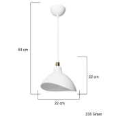 Handel Mika Tekli Tavan Sarkıt Avize Beyaz Renk Mutfak Hol Cafe İşletme Avize thumbnail 3