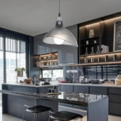 Handel Mika Tekli Tavan Sarkıt Avize Buzlu Füme Renk Mutfak Hol Cafe İşletme Avize - 1