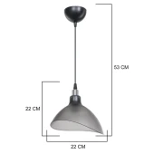 Handel Mika Tekli Tavan Sarkıt Avize Buzlu Füme Renk Mutfak Hol Cafe İşletme Avize - 4