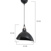 Handel Mika Tekli Tavan Sarkıt Avize Siyah Renk Mutfak Hol Cafe İşletme Avize thumbnail 6