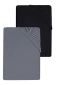 2 Adet Düz Pamuklu Çift Kişilik 180 x 200 cm Lastikli Penye Çarşaf - 3