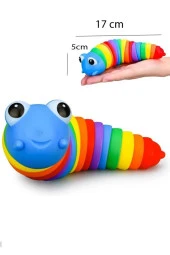 Söktak Eğlenceli Stres ve Anksiyete giderici Montessori Renkli Tırtıl Eğitici Oyuncak 1 Adet - 4