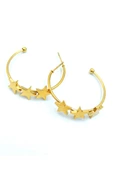 Gold Renk Figürlü Çelik Küpe - 1