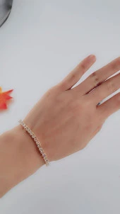 Kadın Su Yolu Kararmaz Baget Bileklik Gold thumbnail 3