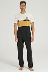 Erkek Ringel Desenli Yarım Kol Pijama Takımı - 1