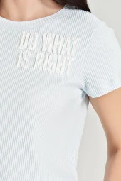 Kadın Fitilli Yakası Baskılı Paçası Lastikli Pijama Takımı - 2